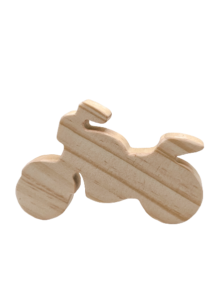 Motocicleta de madera montessori sin fondo