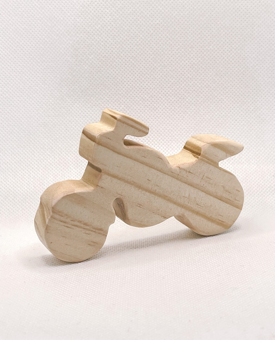 Motocicleta de madera montessori