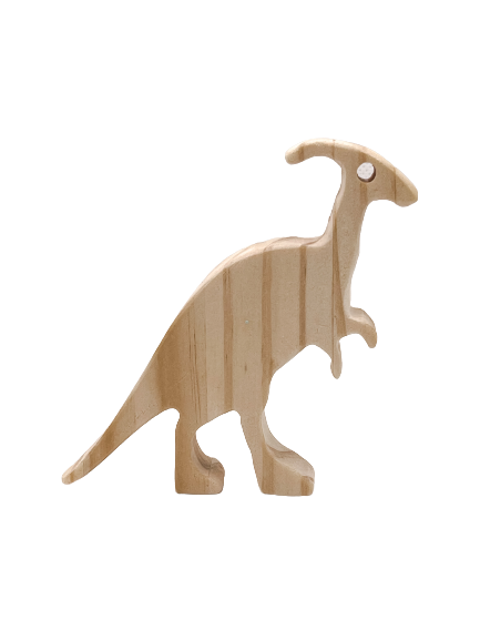 Dinosaurio de madera montessori parasaurio sin fondo