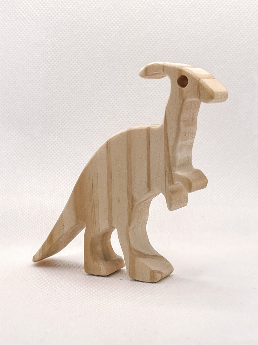 Dinosaurio de madera montessori parasaurio